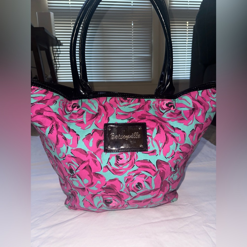 RARE RETRO FLOWER BETSEYVILLE BETSEY JOHNSON FLOWER PURSE TOTE LARGE